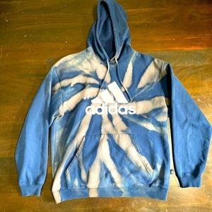 Acid-Washed Adidas Hoodie - 90s Vintage